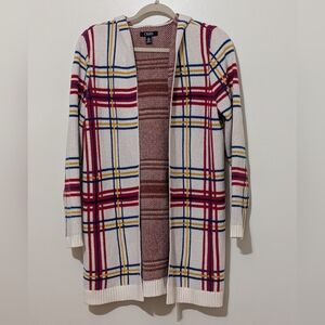 Chaps Plaid Open-Front Cardigan